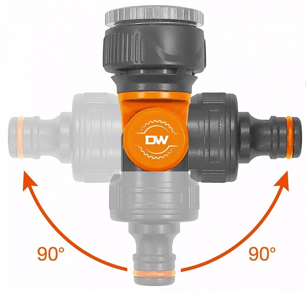 Адаптер для крана DAEWOO / Дэу DWC 1825 поворотный из пластика 3/4 и 1 дюйм / дом и сад