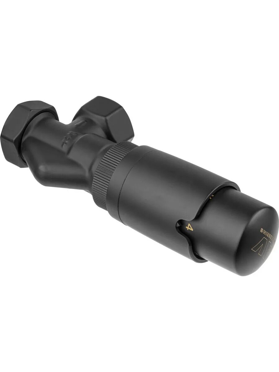 Комплект термостатический для радиатора отопления AV Engineering осевой Черный DN15 x 1/2" с термоголовкой (AVE32012B) — фото 1