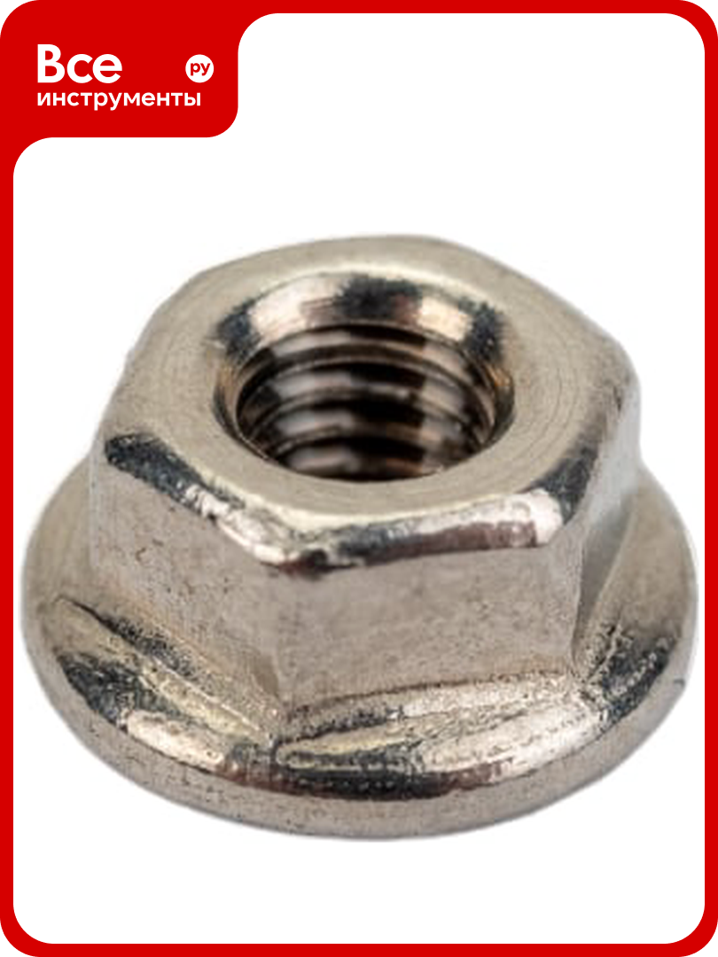 Шестигранная гайка с фланцем с насечками DINFIX ДИН 6923 нерж. А2 M3 50 шт. 00-00002967