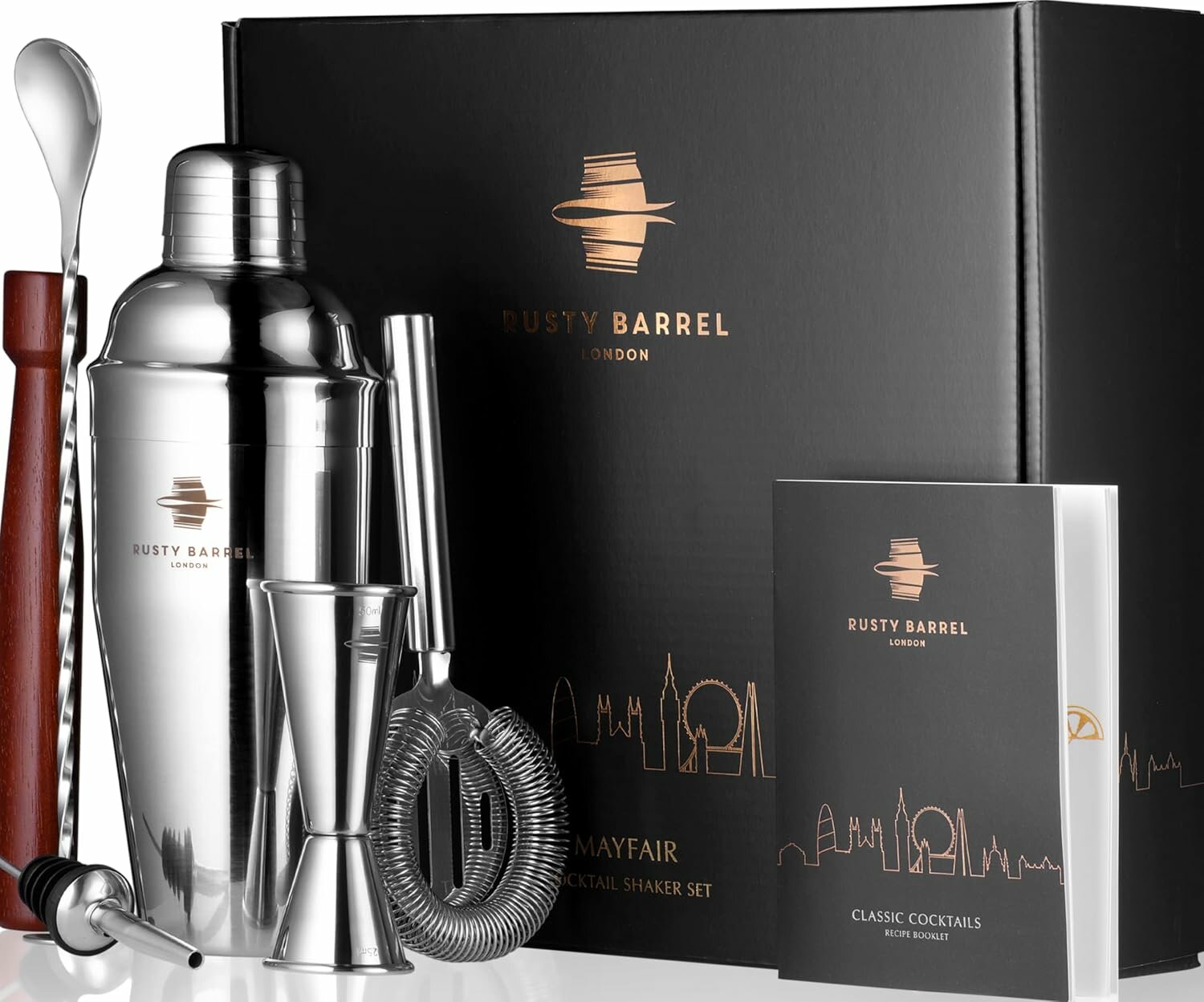 Rusty Barrel Набор для приготовления коктейлей Cocktail Making Kit - Silver