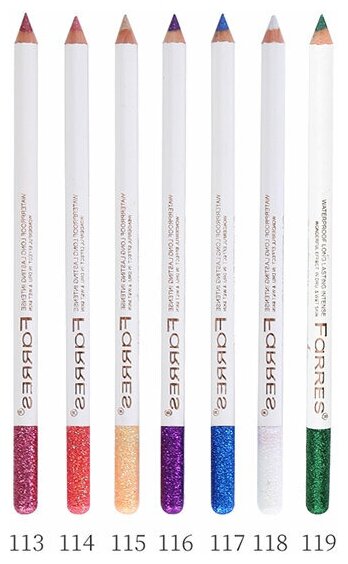 FARRES Карандаш для глаз Glittering Eyeshadow MB018 тон 115 с блестками бежевый