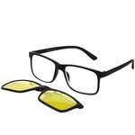 Готовые очки Sunshine 9016-1 Черные с насадкой 4 в 1 антифара, фотохром, блю-блокер, polarized - изображение