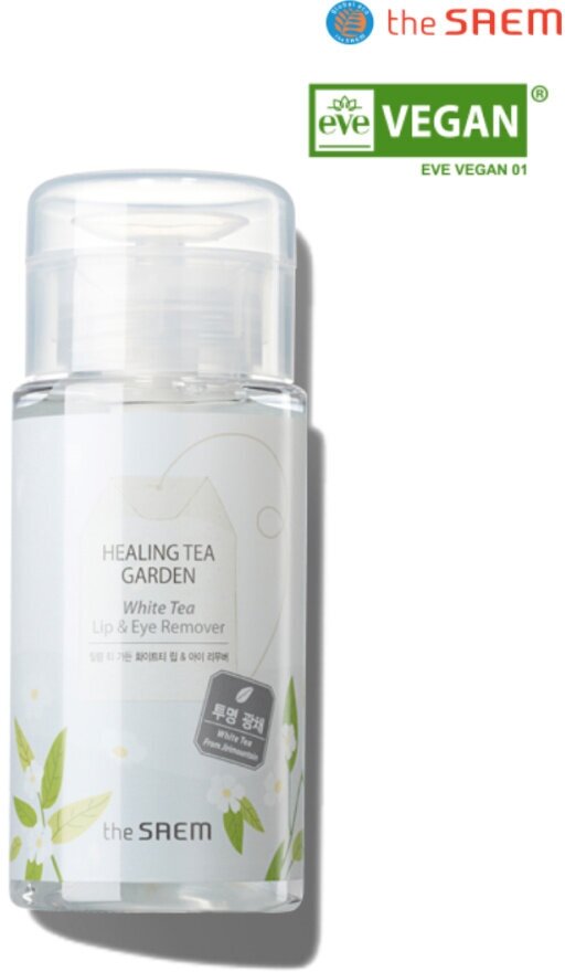 The Saem Средство для снятия макияжа Healing Tea Garden White Tea Lip & Eyes Remover, 150 мл.