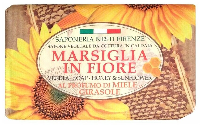 Nesti Dante Мыло кусковое Marsiglia in fiore Honey and Sunflower