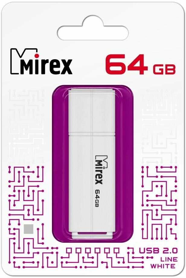 Флешка USB Flash Drive MIREX LINE WHITE 64GB