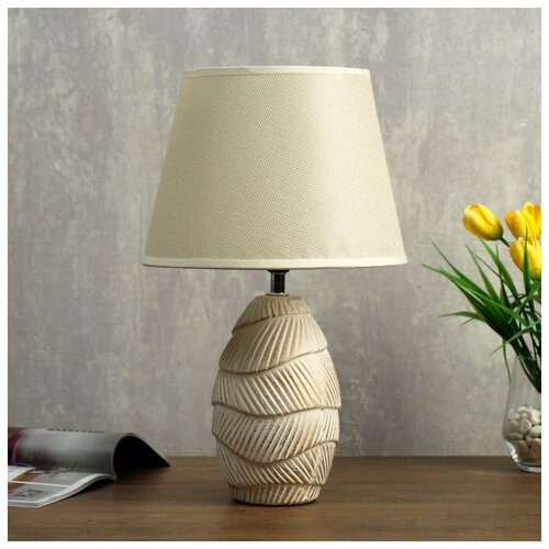 фото Лампа настольная risalux e14, 40 вт, белый с золотой патиной, 22*22*36 см