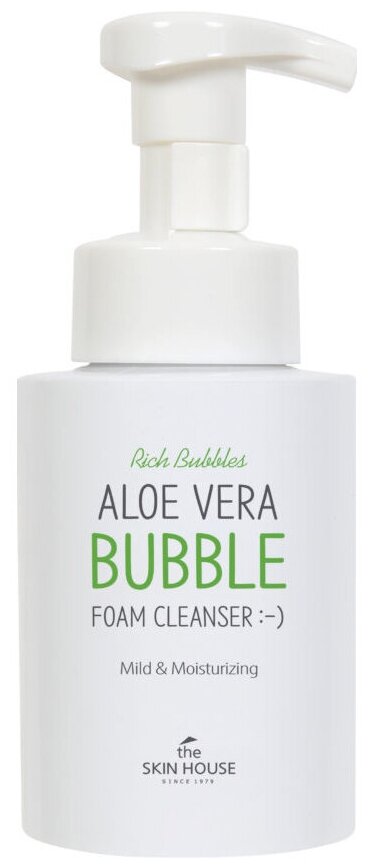 Пенка для умывания с экстрактом алоэ The Skin House Aloe Vera Bubble Foam Cleanser, 300мл - фото №1