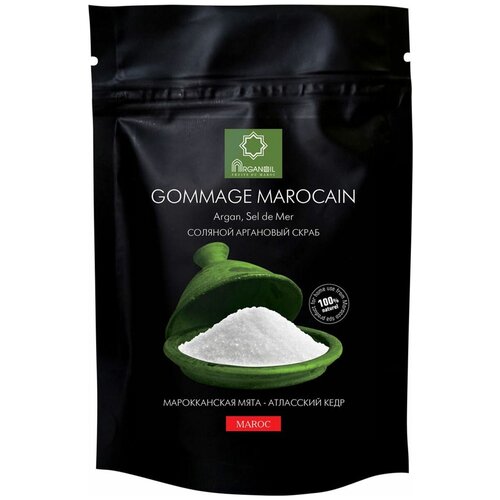 Купить Соляной аргановый скраб для тела ARGANOIL Gommage Marocain (марокканская мята-атласский кедр) Скраб 200 г