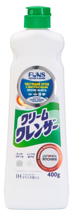Funs Универсальный чистящий крем для кухни, ванны и туалета с микрочастицами, без запаха, 400 гр