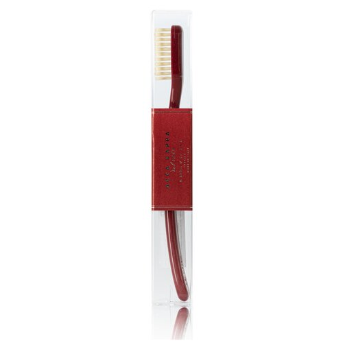 Купить Зубная щетка Acca Kappa с натуральной щетиной средней жесткости (цвет Venetian Red), красный