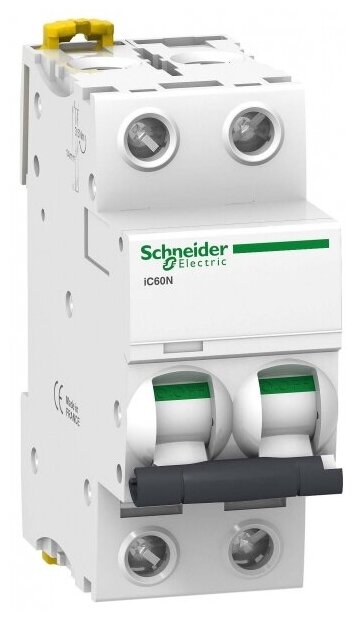Автоматический выключатель Schneider Electric Acti9 iC60N 2 полюса 50A 6kA тип C ширина 2 DIN-модуля