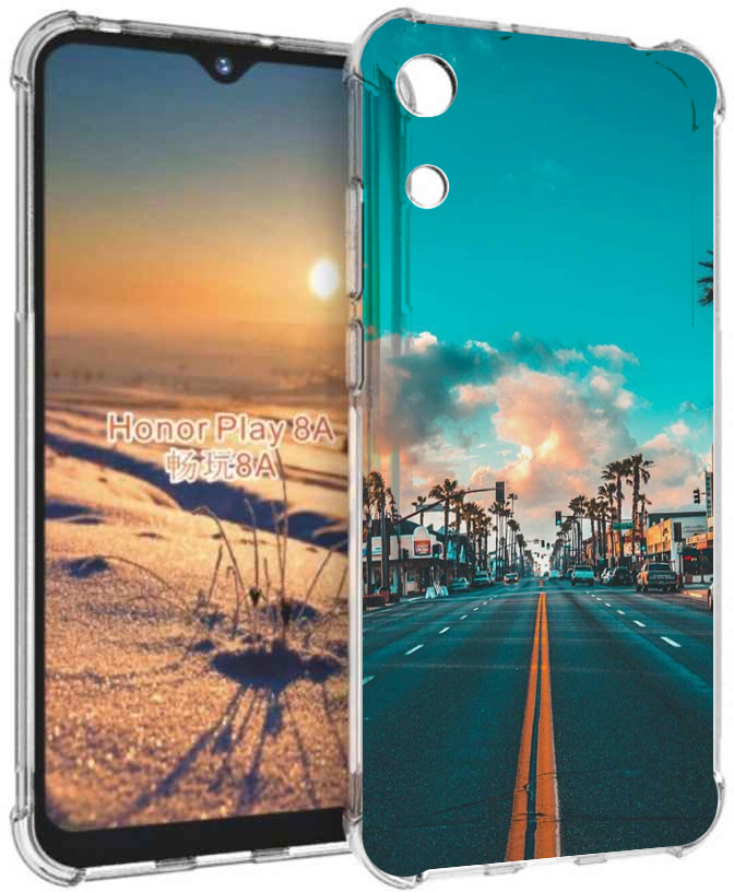 Чехол задняя-панель-накладка-бампер MyPads дорога-в-лос-анджелес для Honor 8A/Huawei Y6 (2019)/Honor 8A Pro/Y6 Prime 2019/Huawei Y6s противоударный