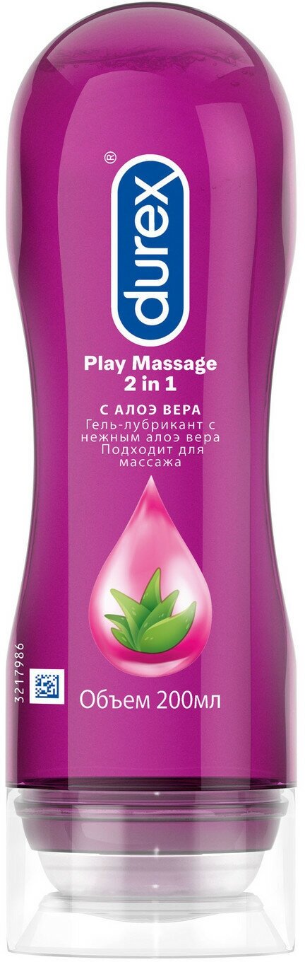 Гель-лубрикант Durex Play Massage 2 in 1 увлажняющий с алоэ вера, 200 мл