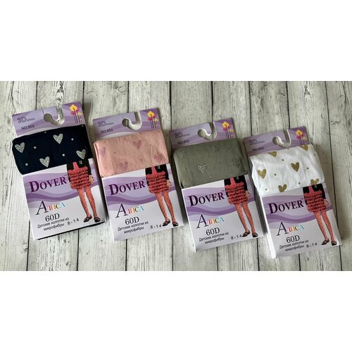 Колготки Dover для девочек, классические, 60 den, размер 122-134, белый