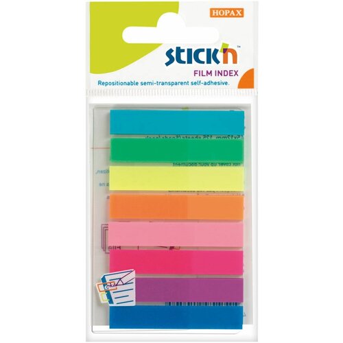 Клейкие закладки Hopax Stick'n пластиковые 8 цветов по 20 листов 8x45 мм