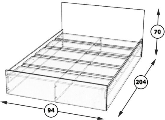 Кровать белая Стандарт 900, цвет белый, ШхГхВ 93,5х203,5х70 см, сп. м. 900х2000 мм, без матраса, основание есть - фотография № 3