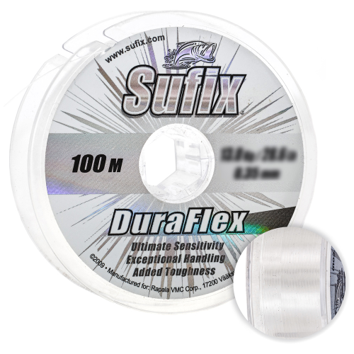 Леска монофильная прозрачная Sufix Duraflex Clear 100 метров (10 кг / 0.33 мм / 002249)