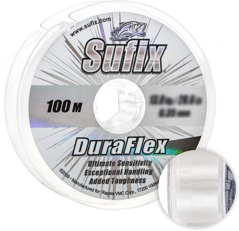 Леска монофильная прозрачная Sufix Duraflex Clear 100 метров (10 кг / 0.33 мм / 002249)