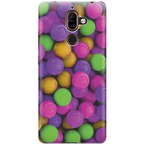 фото Cиликоновый чехол на nokia 7 plus / нокиа 7 плюс с принтом "разноцветные драже" gosso