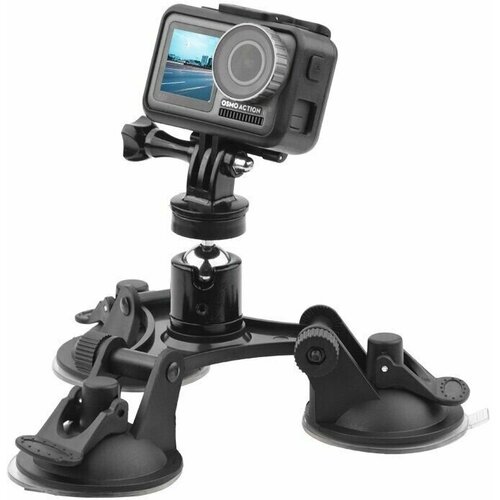 Тройная присоска на стекло для экшн-камер Insta360, GoPro и других