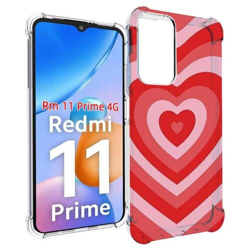 Чехол MyPads завораживающее сердце женский для Xiaomi Redmi 11 Prime 4G задняя-панель-накладка-бампер