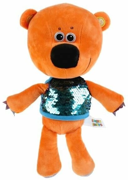 Мягкая игрушка Ми-Ми-Мишки Медвежонок Кеша в футболке c пайетками, 27 см