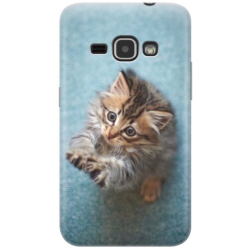 фото Cиликоновый чехол котёнок на голубом на samsung galaxy j1 (2016) / самсунг джей 1 2016 re:pa