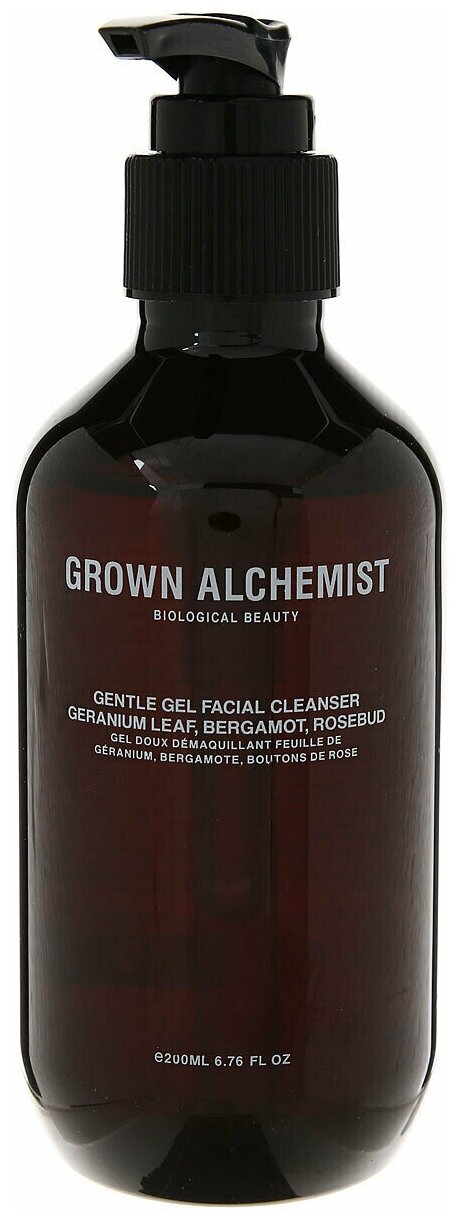 Grown Alchemist нежный гель для умывания Герань, бергамот и роза, 200 мл