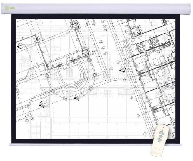 Экран Cactus 180x180см Motoscreen CS-PSM-180x180 1:1 настенно-потолочный рулонный белый (моторизованный привод)