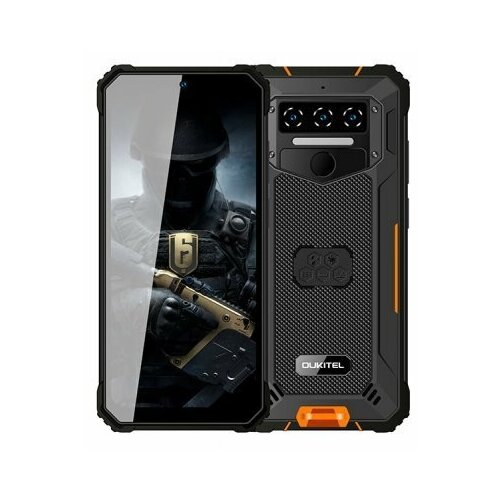 Смартфон OUKITEL WP23 4/64 ГБ, 2 nano SIM, черный/оранжевый
