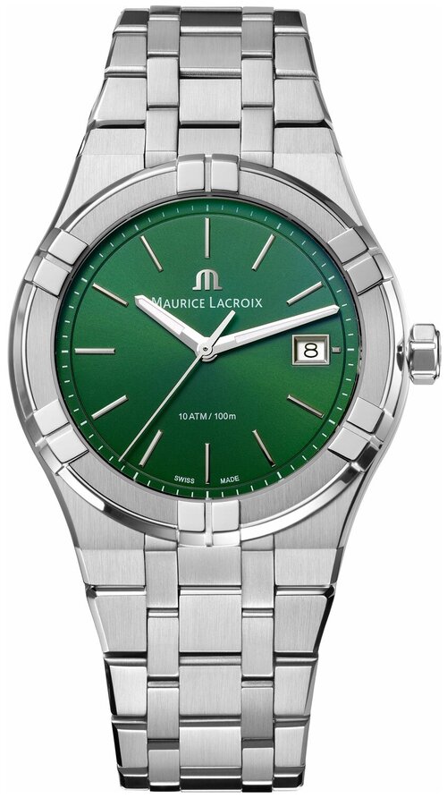 Наручные часы Maurice Lacroix AI1108-SS002-630-1, серебряный, зеленый