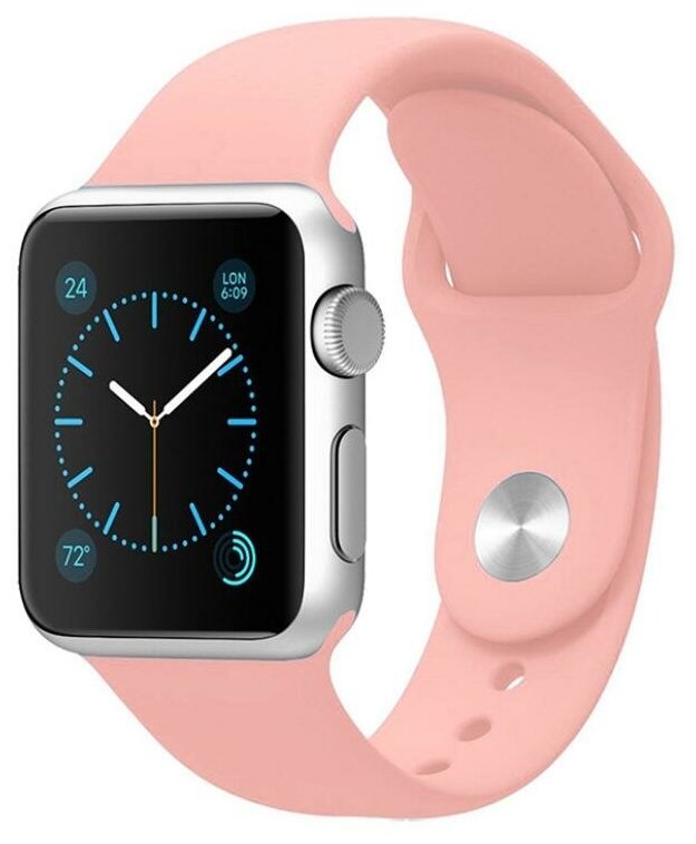 Силиконовый ремешок для Apple Watch 38/40/41 mm, розовый, размер s/m