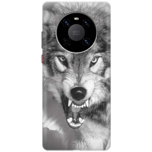 фото Cиликоновый чехол на huawei mate 40 / хуавей мейт 40 с принтом "волчий оскал" gosso