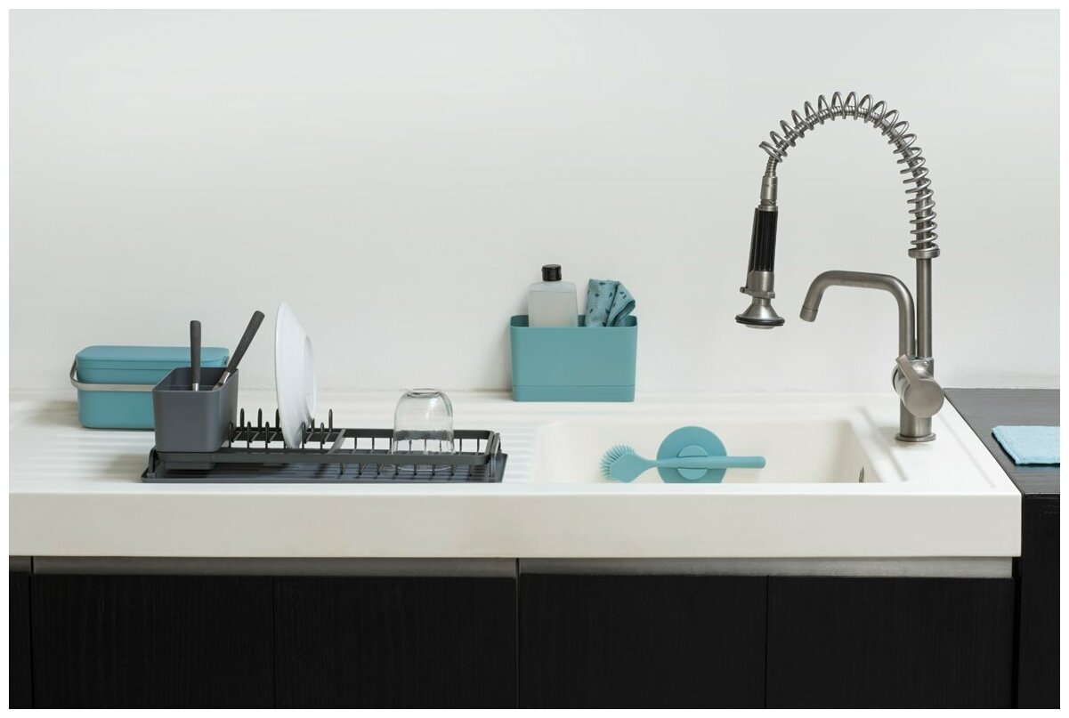 Сушилка компактная для посуды серая 46х20х13 Brabantia - фото №3