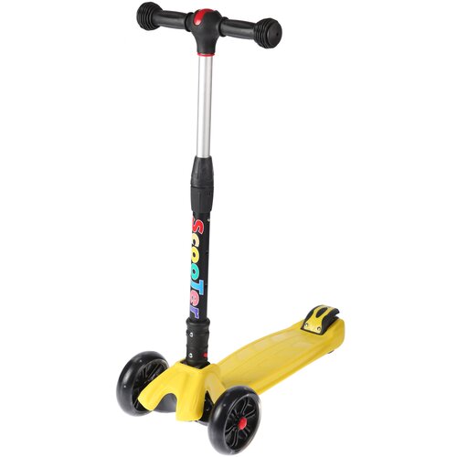 фото Трехколесный складной самокат scooter maxi желтый team race spirit