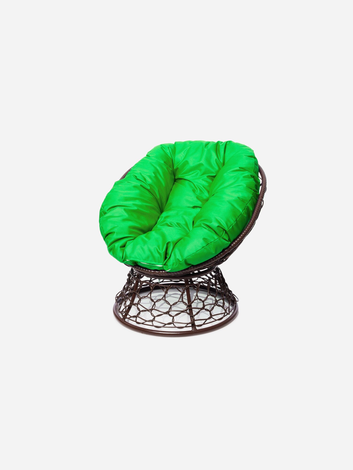 Круглое садовое кресло с ротангом и подушкой - фотография № 1