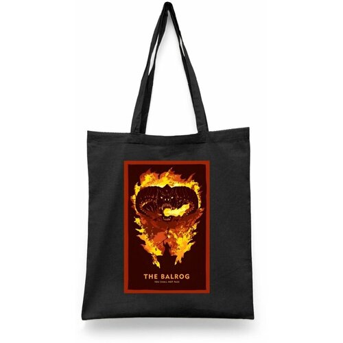 фото Сумка-шоппер унисекс каждому своё "властелин колец/хоббит/толкин" черная