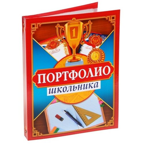 Папка на кольцах на Выпускной «Портфолио школьника», 13 листов-разделителей, 24,5 х 32 см