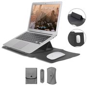 Чехол подставка для ноутбука Geek Gadgets (12, 13, 14 дюймов; серый; кожаный)