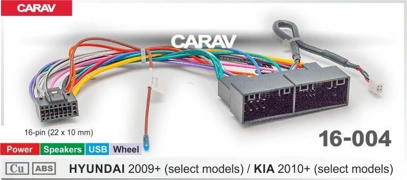 Адаптер CARAV 16-004 дополнительное оборудование для подключения 7/9/10.1 дюймовых автомагнитол на автомобили HYUNDAI 2009+ (select models)