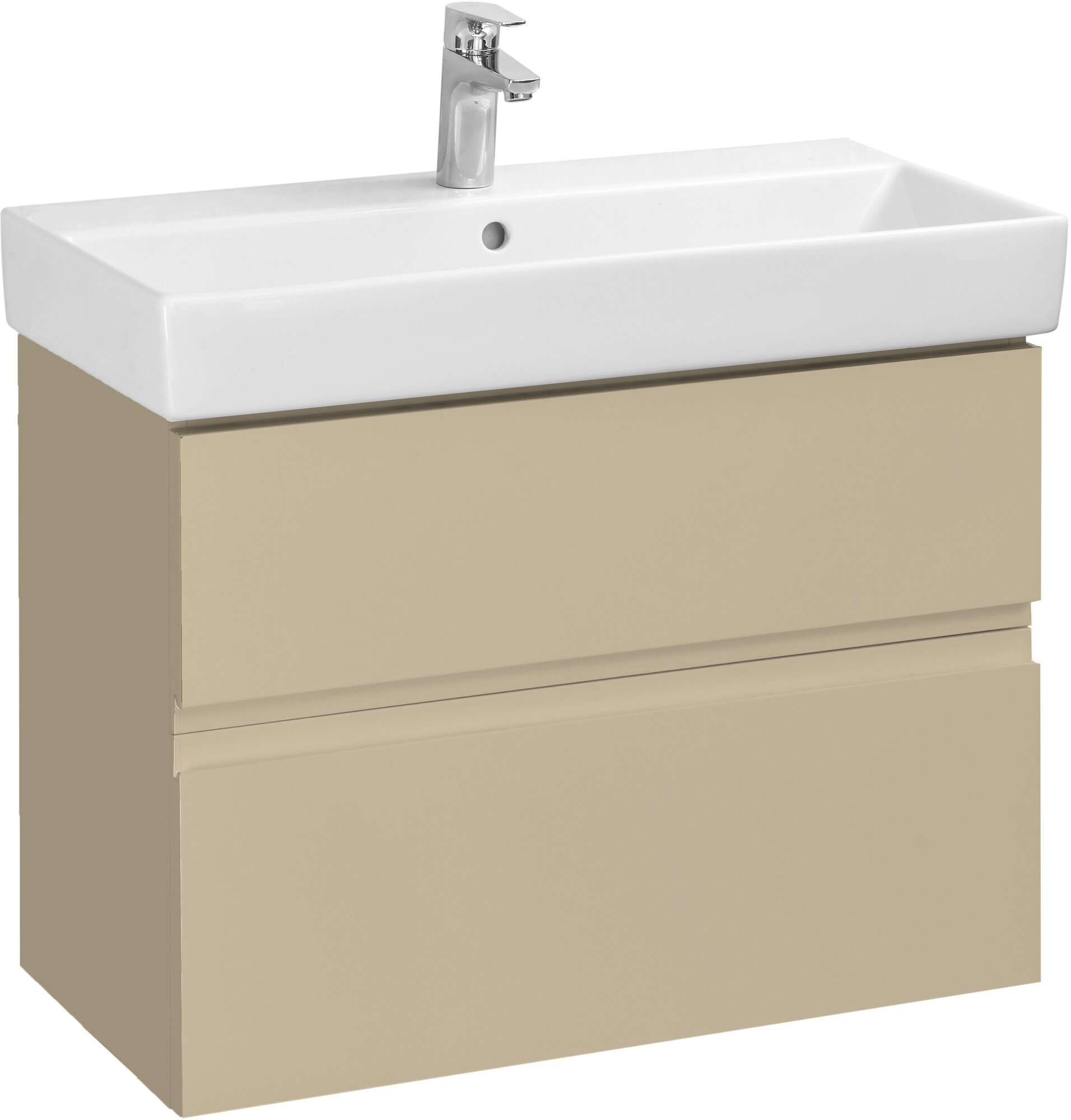 фото Комплект Roca OLETA 80 модуль для раковины 760х374х548, 2 ящика + раковина мебельная PURE 800х390, капучино, Z. RU93.0.763.0