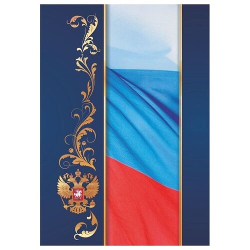 Папка адресная без надписей "Флаг России" (А4, ламинированная бумага/картон) 1шт.