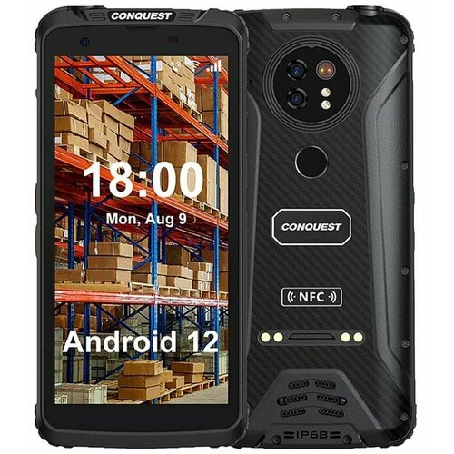 Смартфон Conquest F5 PTT Pro Max 6/128 ГБ, Dual nano SIM, черный