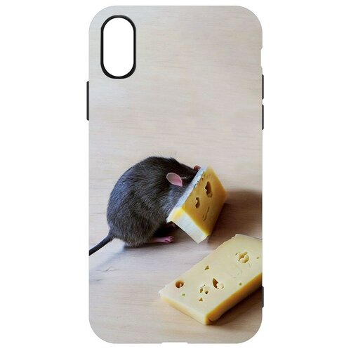 Чехол-накладка Krutoff Soft Case Мышь и сыр для iPhone XR черный чехол накладка krutoff soft case мышь и сыр для realme c30 черный