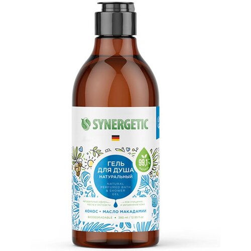 synergetic гель для душа synergetic кокос и масло макадамии 380мл 2 шт Набор из 3 штук Гель для душа SYNERGETIC 380мл Кокос и масло макадамии натуральный биоразлагаемый