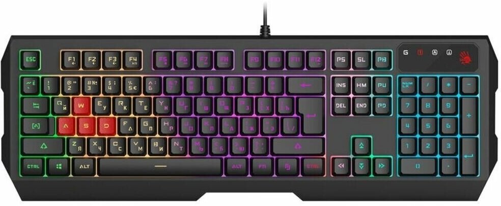 Клавиатура A4Tech Bloody B140N USB Multimedia for gamer LED black