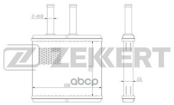 Радиатор Отопителя Chevrolet Aveo (T200 T250 T255) 03- Daewoo Kalos (Klas) 02- Zekkert арт. mk-5012