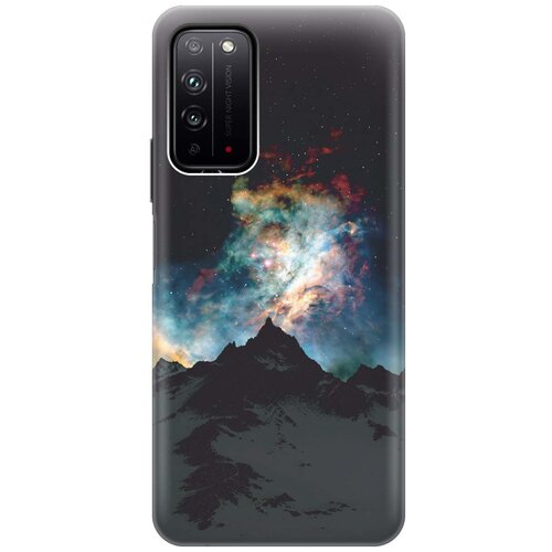 фото Cиликоновый чехол на honor x10 / хонор х10 с принтом "горы и звезды" gosso