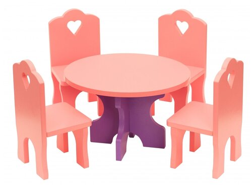 Мебель кукольная «Столик со стульчиками», 5 деталей