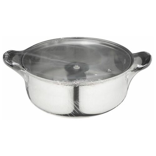 Кастрюля Promo, объем 2,2 л, из нержавеющей стали с крышкой из жаропрочного стекла арт.104614